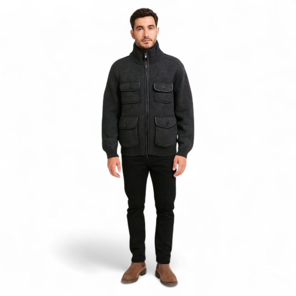 Burberry Wool Blend Utility Jacket Mens XL NWT Charcoal Field Coat